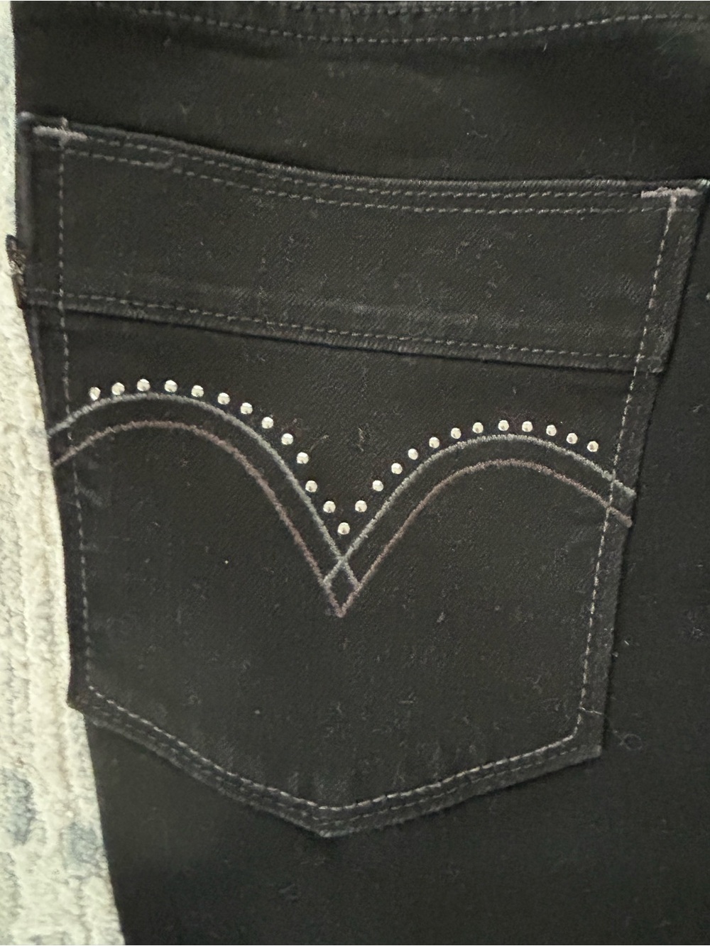 Levi's Black Bootcut Jeans with Studded Back Pocket